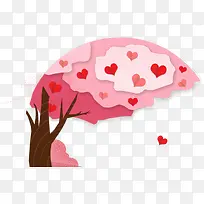 粉色情人节爱心树木