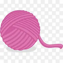 紫色圆形扁平风格毛线球