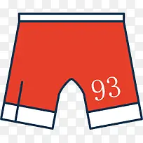 93号运动短裤简图
