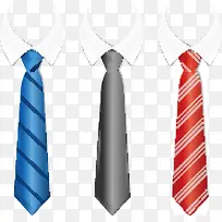 三个颜色的领带矢量图