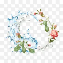 鲜花与水素材图片