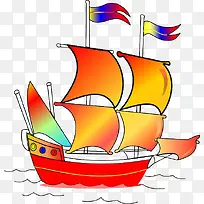 彩绘帆船