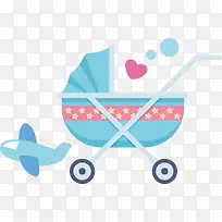 彩色婴儿车卡通可爱婴儿用品设计