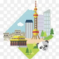 彩色城市建筑
