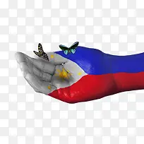 菲律宾国旗手绘蝴蝶图案