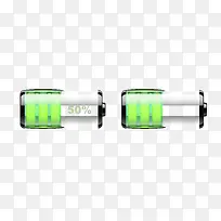 矢量绿色50%电池电量