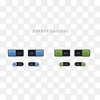 蓝色绿色ui按钮设计PSD源文件