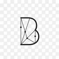 创意线条几何字母B免抠素材