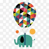 绑着气球的大象