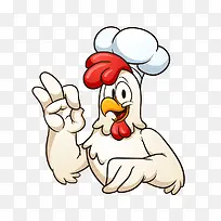 戴厨师帽的鸡
