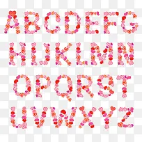 粉红花朵创意26英文字母