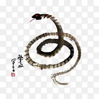 传统水墨画蛇