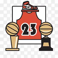 NBA篮球可爱图标插图