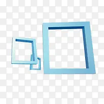 蓝色几何立体方框