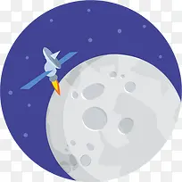 卡通探索月球PNG图标