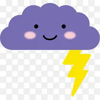 可爱卡通雷电屋檐