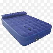 蓝紫色绒面双层充气床装饰PNG