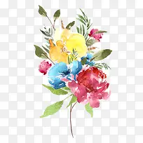 水彩鲜花