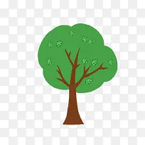 绿色卡通logo叶子树干形状