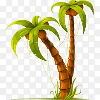 棕色简约椰树装饰图案