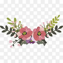 粉红色花丛标题框
