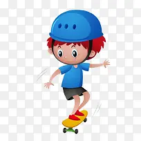 玩滑板车的男孩