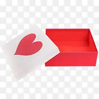 红色的心型包装盒