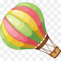 手绘彩色氢气球降落伞