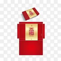 大红色金秋月饼包装盒展开图