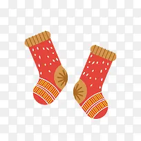 圣诞节红色袜子矢量图