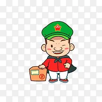 卡通老实憨厚的快递员形象素材