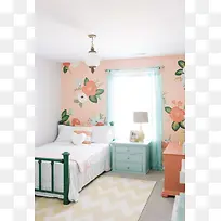 粉色背景花朵壁纸居家卧室温馨