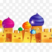 彩色六一儿童节城堡