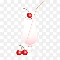 樱桃果汁饮料矢量图