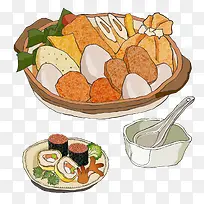 日本料理插画套餐插图