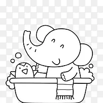 洗澡的大象