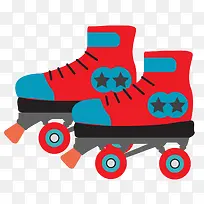 红色四轮溜冰鞋