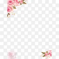 三八节女性插画手绘玫瑰花装饰插