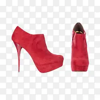 红色女性钉子形跟约会包头高跟鞋