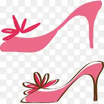 粉色高跟鞋矢量素材
