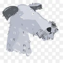 灰色小狗可爱卡通