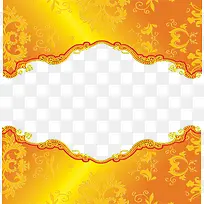 中国风花纹花框金色国庆海报素材