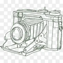 水墨老式相机图
