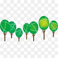 绿色卡通树木矢量图
