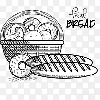面包糕点素描图