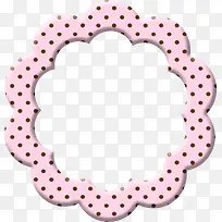 粉色花纹圆环相框
