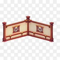 手绘游戏红色围墙