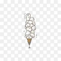 蛋筒上的重叠圆团子