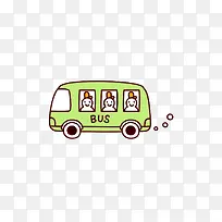 绿色卡通公共汽车