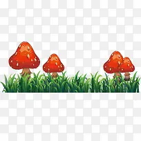 红色野生蘑菇